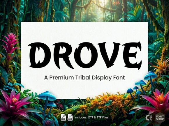 Drove: A Gothic-Tribal Display Font That Commands Attention