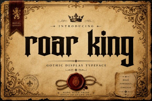 Roar King: A Gothic Display Font That Commands Attention